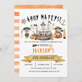 Pirate Halloween Kids Verjaardag Uitnodiging (Voorkant / Achterkant)