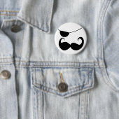 Pirate Handlebar Mustache Ronde Button 5,7 Cm (In situ)