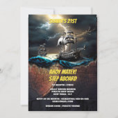 Pirate haute mer chasse fantôme navire carte thème (Devant)