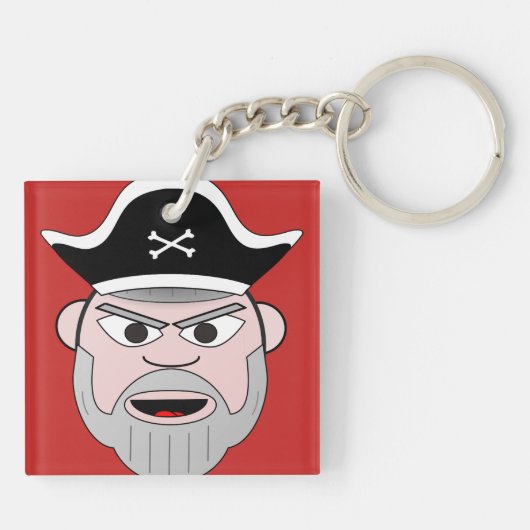 Pirate Head Art Design Sleutelhanger (Achterkant)