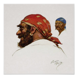 "Pirate" Illustratie van Norman Price Perfect Poster