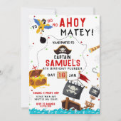 Pirate Invitation Anniversaire Ahoy Pirate Party (Devant)