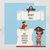 PIRATE INVITATION D'ANNIVERSAIRE (Devant / Derrière)