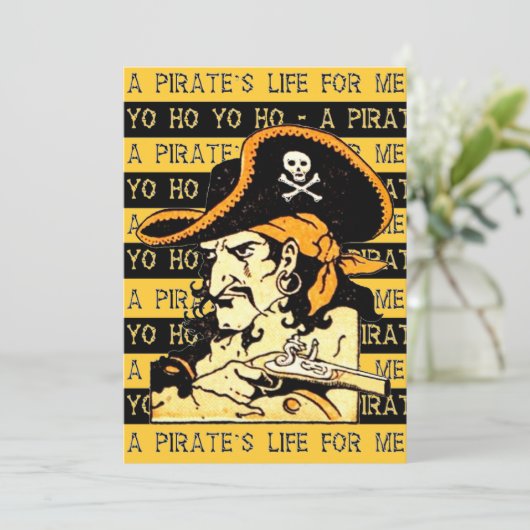 Pirate Invitation Kaart (Staand voorkant)