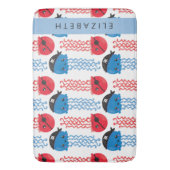 Pirate Jellyfish, Jellyfish Pattern, Jouw naam Badmat (Voorkant Verticaal)