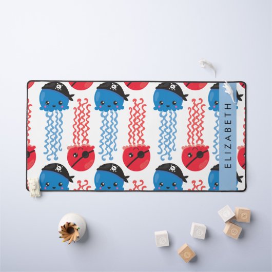 Pirate Jellyfish, Jellyfish Pattern, Jouw naam Bureaumat (Kindertafel)