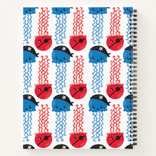 Pirate Jellyfish, Jellyfish Pattern, Jouw naam Notitieboek (Achterkant)