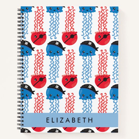Pirate Jellyfish, Jellyfish Pattern, Jouw naam Notitieboek (Voorkant)