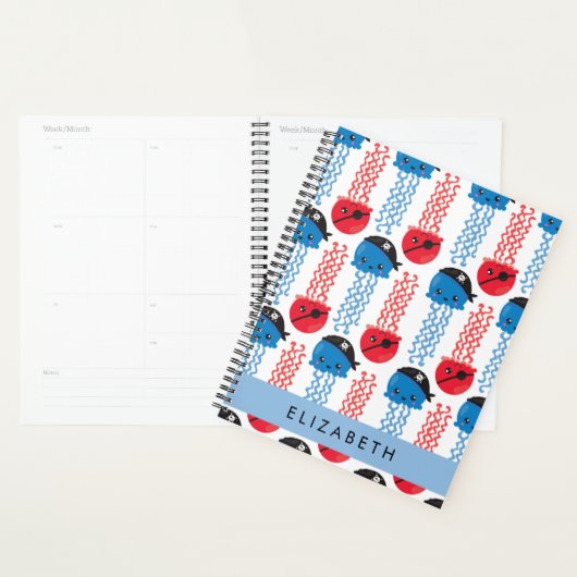 Pirate Jellyfish, Jellyfish Pattern, Jouw naam Planner (Display)