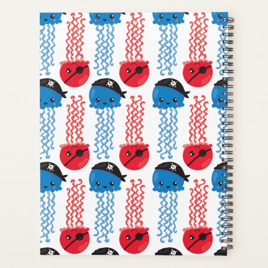 Pirate Jellyfish, Jellyfish Pattern, Jouw naam Planner (Achterkant)