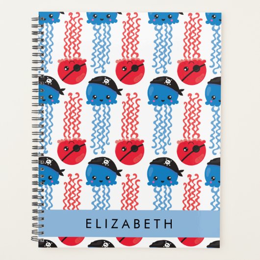 Pirate Jellyfish, Jellyfish Pattern, Jouw naam Planner (Voorkant)