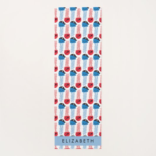 Pirate Jellyfish, Jellyfish Pattern, Jouw naam Yogamat (Achterkant)