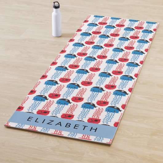 Pirate Jellyfish, Jellyfish Pattern, Jouw naam Yogamat (In situ)