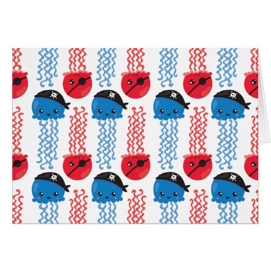 Pirate Jellyfish, kwallen Pattern, Zee Animals (Voorkant Horizontaal)