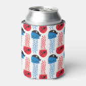 Pirate Jellyfish, kwallen Pattern, Zee Animals Blikjeskoeler (Blikje Voorkant)