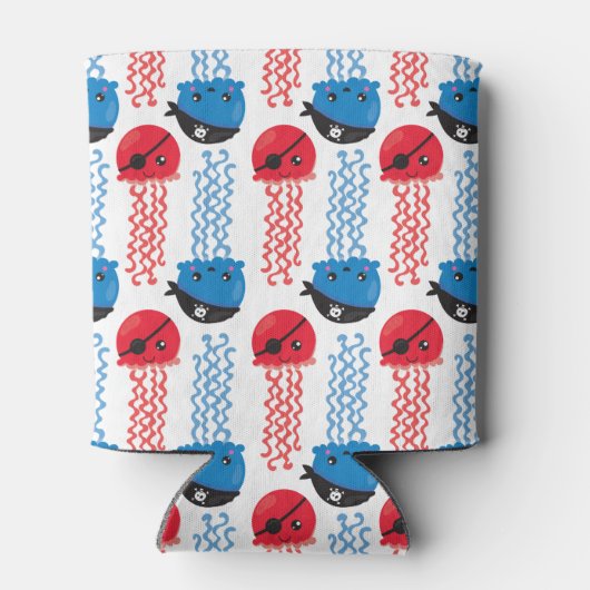 Pirate Jellyfish, kwallen Pattern, Zee Animals Blikjeskoeler (Achterkant)