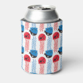 Pirate Jellyfish, kwallen Pattern, Zee Animals Blikjeskoeler (Blikje Achterkant)