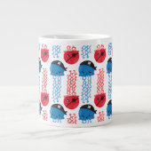 Pirate Jellyfish, kwallen Pattern, Zee Animals Extra Grote Beker (Voorkant)