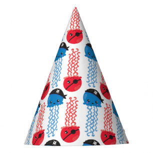 Pirate Jellyfish, kwallen Pattern, Zee Animals Feesthoedjes