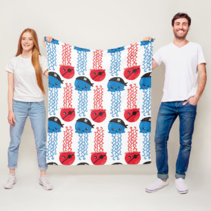 Pirate Jellyfish, kwallen Pattern, Zee Animals Fleece Deken