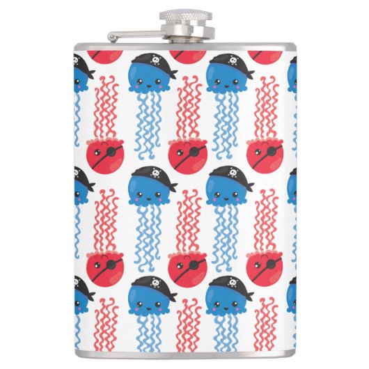 Pirate Jellyfish, kwallen Pattern, Zee Animals Heupfles (Voorkant)