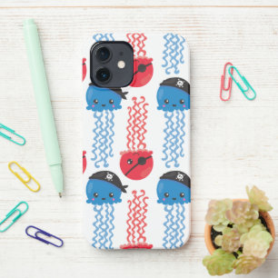 Pirate Jellyfish, kwallen Pattern, Zee Animals iPhone 12 Hoesje