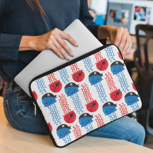 Pirate Jellyfish, kwallen Pattern, Zee Animals Laptop Sleeve