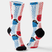 Pirate Jellyfish, kwallen Pattern, Zee Animals Sokken (Gebogen)
