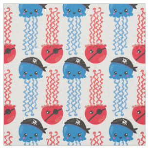 Pirate Jellyfish, kwallen Pattern, Zee Animals Stof