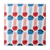 Pirate Jellyfish, kwallen Pattern, Zee Animals Tegeltje (Voorkant)
