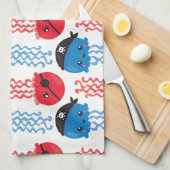 Pirate Jellyfish, kwallen Pattern, Zee Animals Theedoek (Quarter Fold)