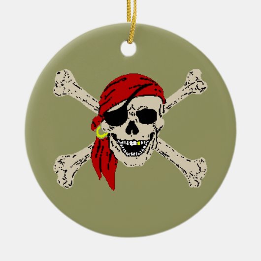Pirate Jolly Roger Keramisch Ornament (Voorkant)