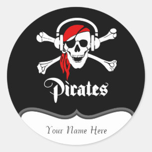 Pirate Jolly Roger Ronde Sticker