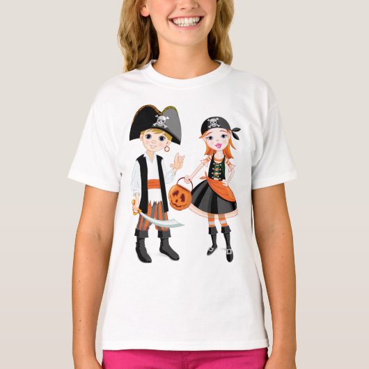Pirate jongen en meisje meisjes T-shirt (Voorkant)