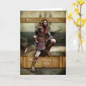 Pirate - joyeux anniversaire vers le YE - carte de (Fleur jaune)