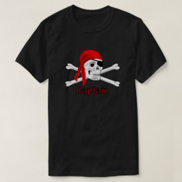 Pirate Kapitein Skull en Botten T-shirt Black 2