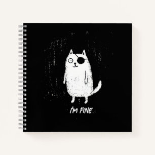 Pirate Kat – Minimale Grappige Katten Kunst Notitieboek