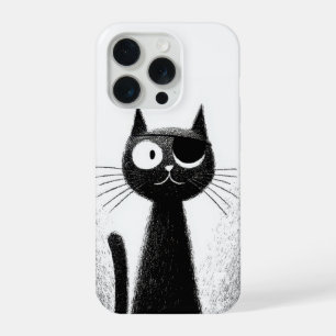Pirate Kat – Mooie Minimalistische Katten Kunst iPhone 15 Pro Hoesje