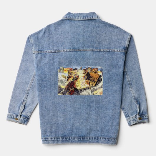 Pirate 🏴‍☠️ Katten 🐈 Denim Jacket (Achterkant)