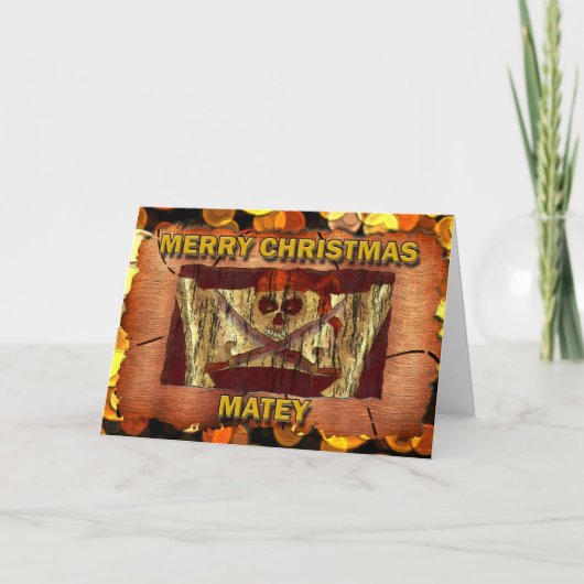 Pirate Kerstmis Feestdagen Kaart (Voorkant)