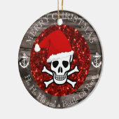Pirate Kerstmis Keramisch Ornament (Links)