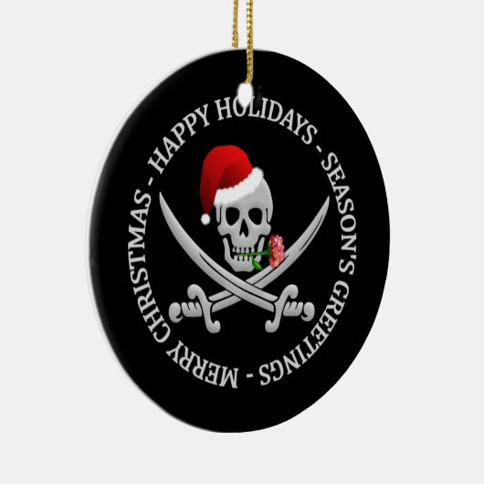 Pirate kerstversiering - aanpasbaar keramisch ornament (Rechts)
