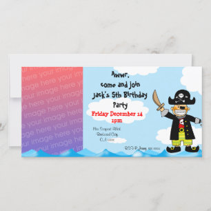 Pirate Kid Anniversaire Photo Invitation Modèle