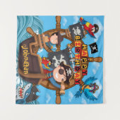 Pirate Kids Birthday  Backdrop Banner  Wandkleed (Voorkant (horizontaal))