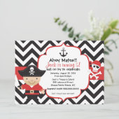 Pirate Kids Birthday Party Invitation Kaart (Staand voorkant)