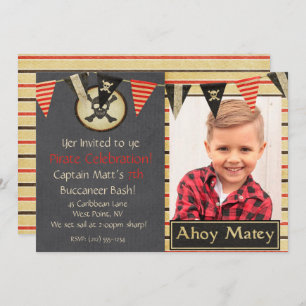 Pirate Kids Birthday Party Invitation Kaart