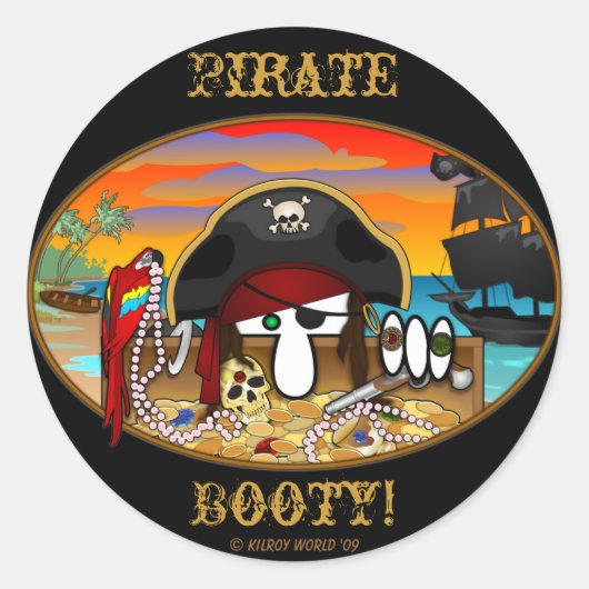 Pirate Kilroy Booty Sticker (Voorkant)