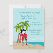 Pirate kind verjaardagsfeest kaart (Achterkant)