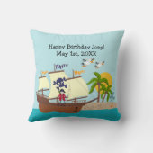 Pirate kind verjaardagsfeestje kussen (Achterkant)