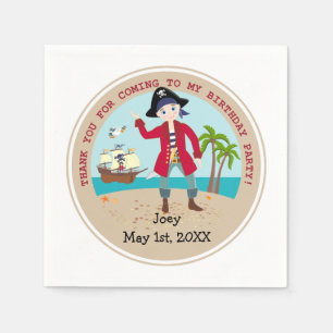 Pirate kind verjaardagsfeestje servetten